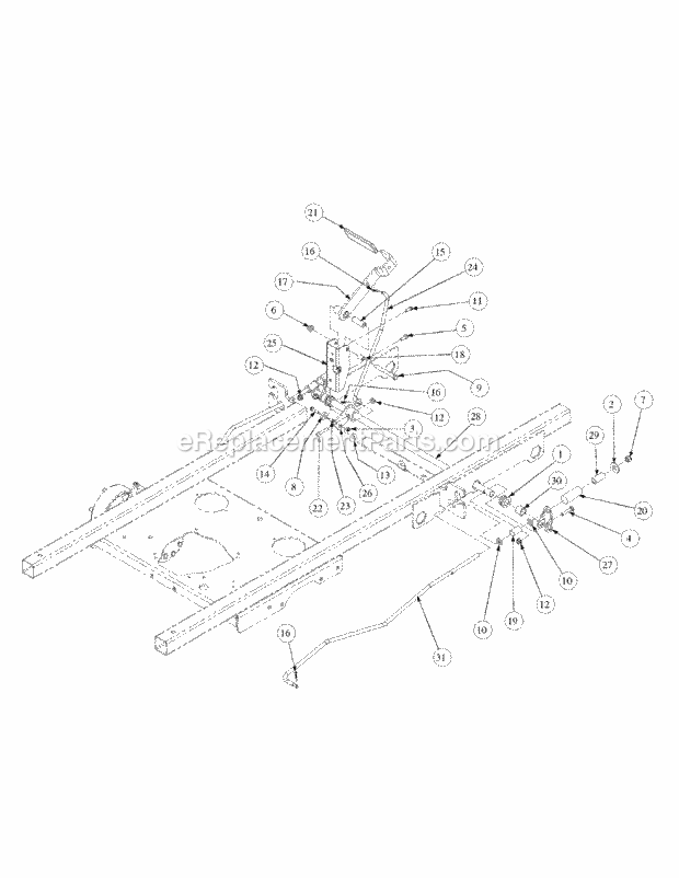 Brake Assembly Diagram and Parts List for M54-HN 53CB5ETW750 Cub Cadet Sprayer